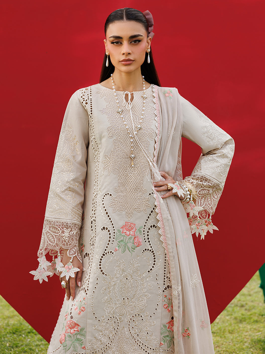 Mahnur | Morbagh Luxury Lawn 26 | M-07 - Luxury Dress - available at Maria Faisal in UK and USA.
