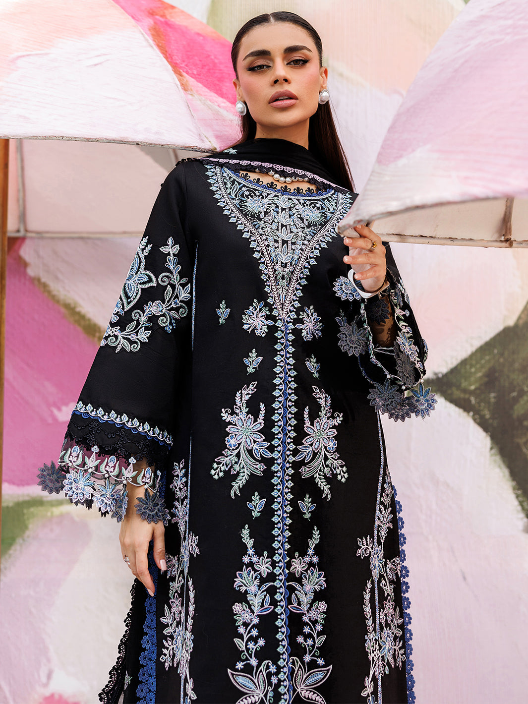 Mahnur | Morbagh Luxury Lawn 26 | M-08 - Luxury Dress - available at Maria Faisal in UK and USA.