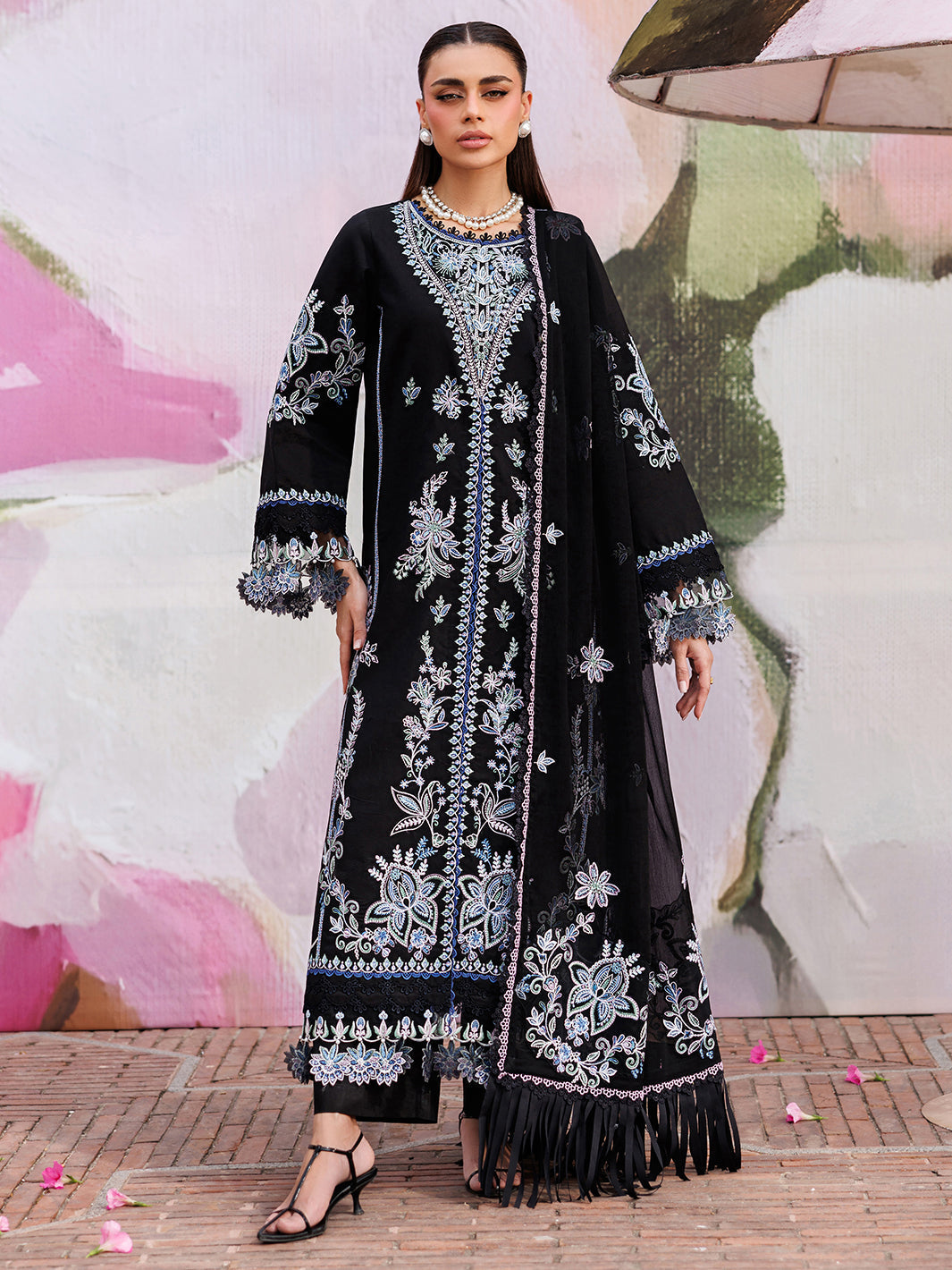 Mahnur | Morbagh Luxury Lawn 26 | M-08 - Luxury Dress - available at Maria Faisal in UK and USA.