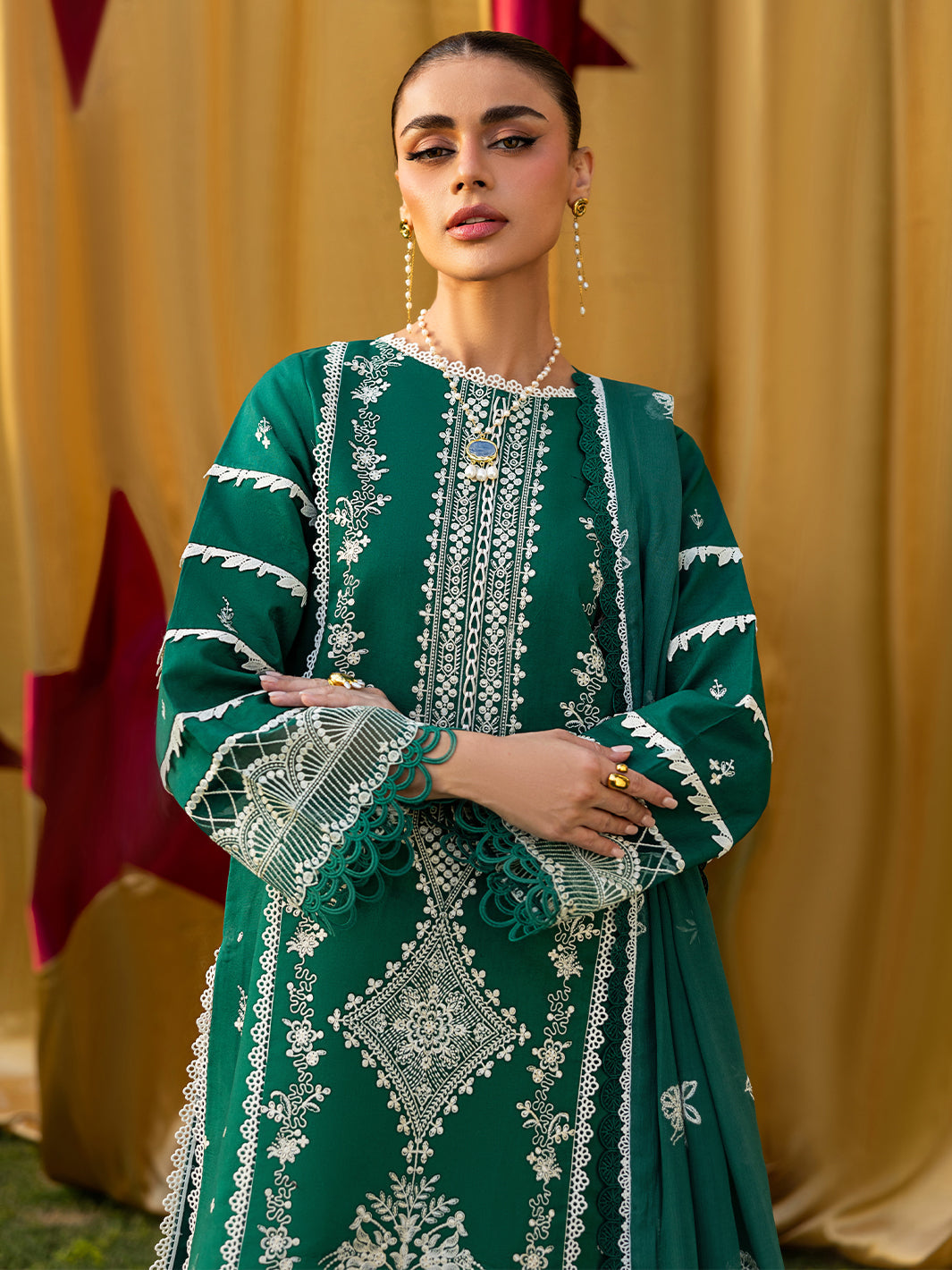 Mahnur | Morbagh Luxury Lawn 26 | M-09 - Luxury Dress - available at Maria Faisal in UK and USA.