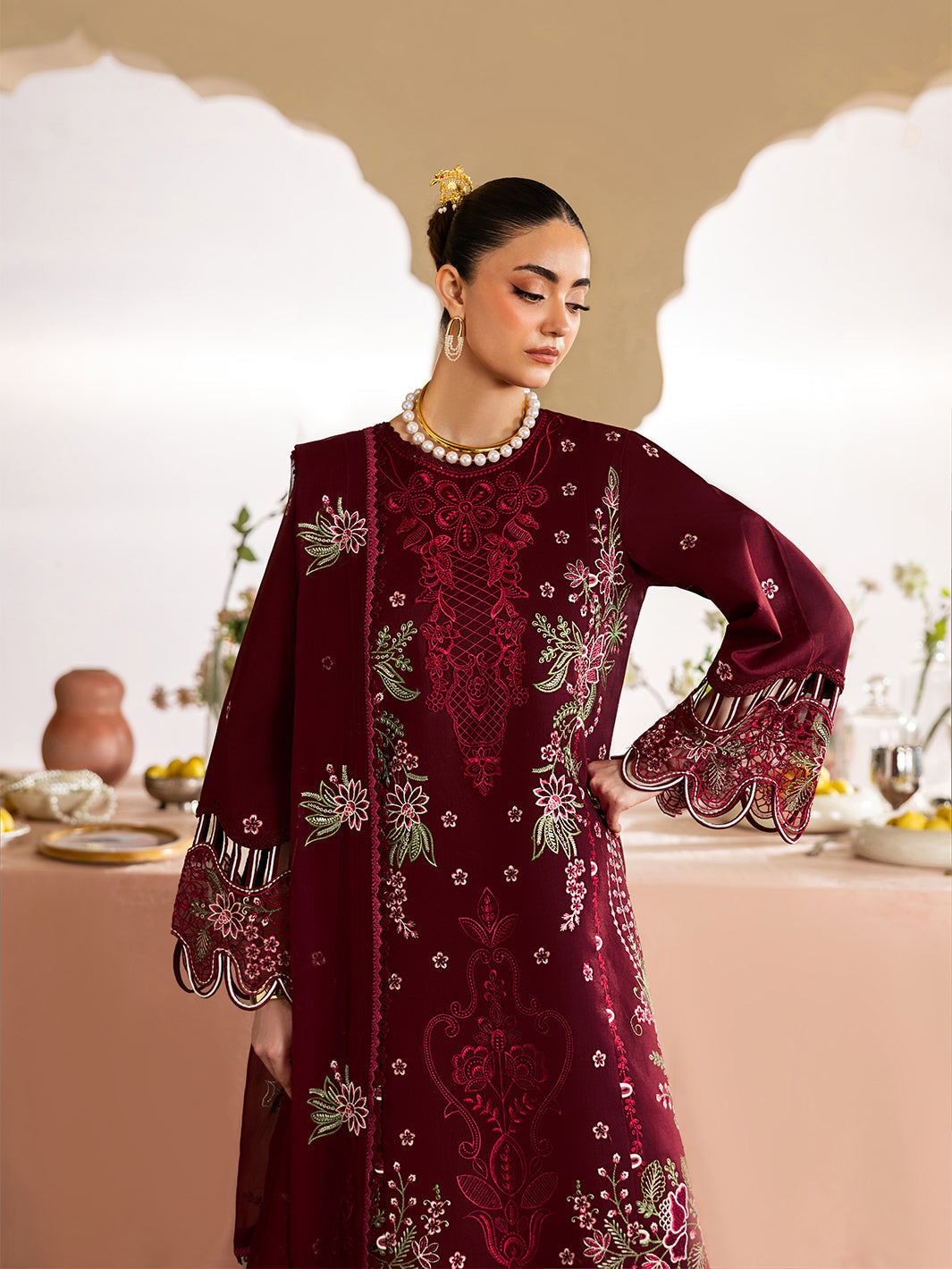 Mahnur | Morbagh Luxury Lawn 26 | M-10 - Luxury Dress - available at Maria Faisal in UK and USA.