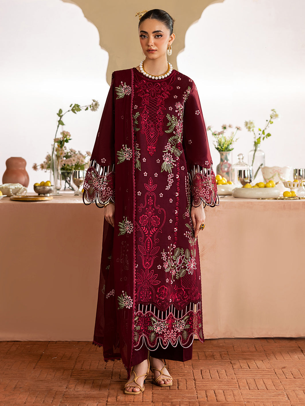 Mahnur | Morbagh Luxury Lawn 26 | M-10 - Luxury Dress - available at Maria Faisal in UK and USA.
