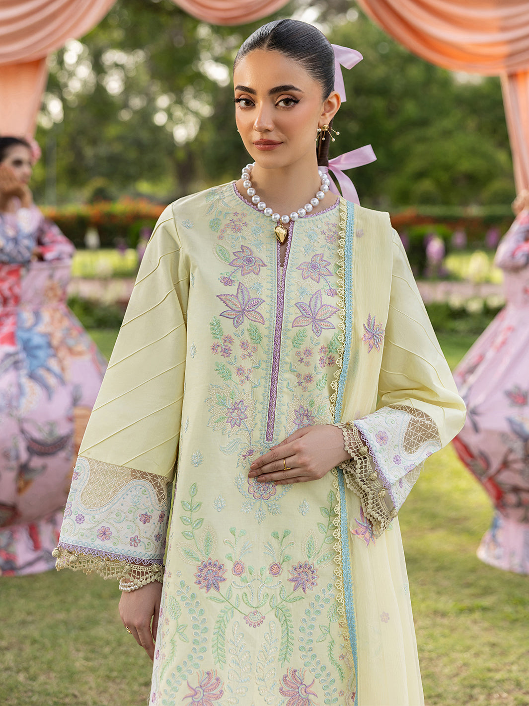 Mahnur | Morbagh Luxury Lawn 26 | M-12 - Luxury Dress - available at Maria Faisal in UK and USA.