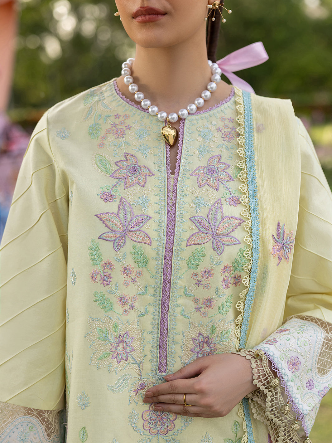 Mahnur | Morbagh Luxury Lawn 26 | M-12 - Luxury Dress - available at Maria Faisal in UK and USA.