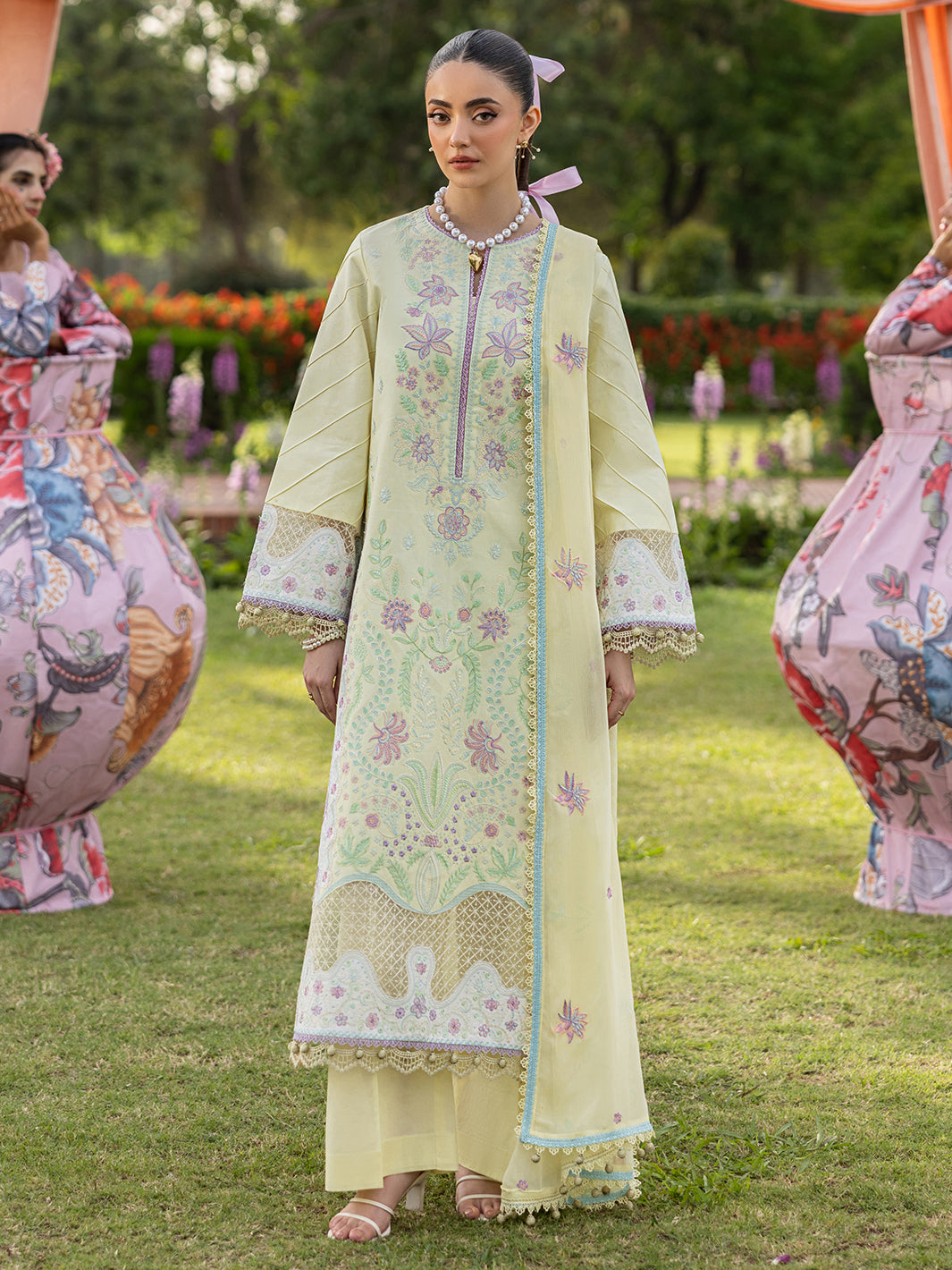 Mahnur | Morbagh Luxury Lawn 26 | M-12 - Luxury Dress - available at Maria Faisal in UK and USA.