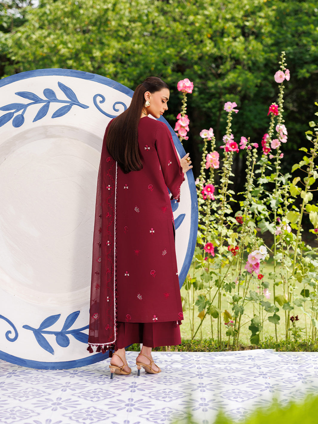 Mahnur | Morbagh Luxury Lawn 26 | M-13 - Luxury Dress - available at Maria Faisal in UK and USA.