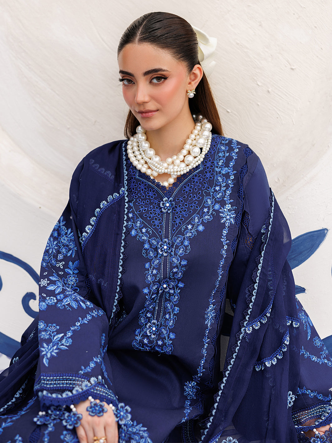 Mahnur | Morbagh Luxury Lawn 26 | M-14 - Luxury Dress - available at Maria Faisal in UK and USA.