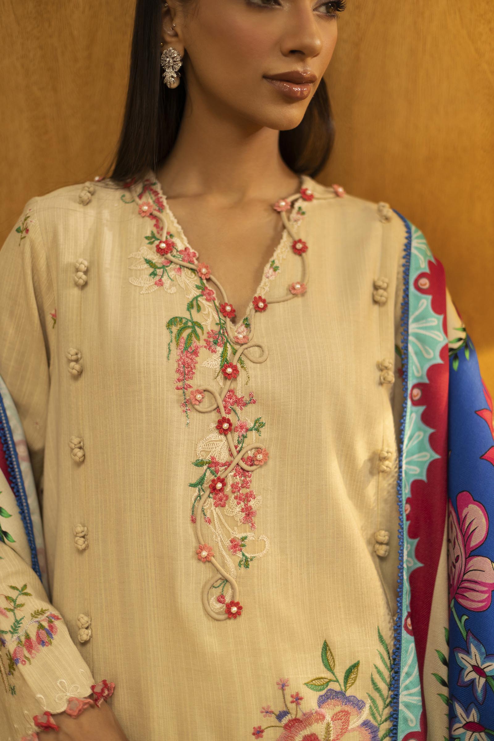 Sana Safinaz | Muzlin Winter 25 | M253-001A - Casual Dress - available at Maria Faisal in UK and USA.