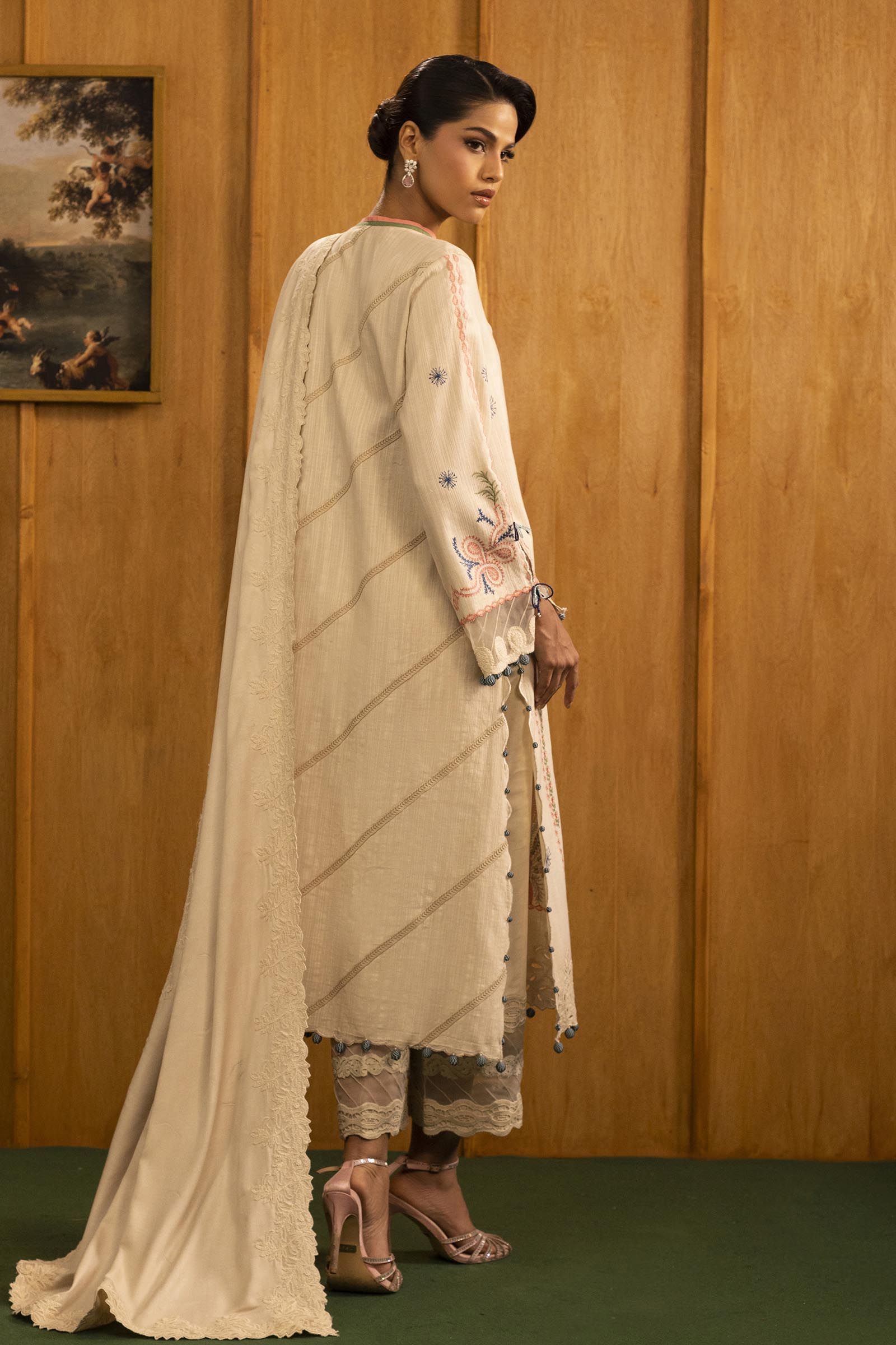 Sana Safinaz | Muzlin Winter 25 | M253-003B - Casual Dress - available at Maria Faisal in UK and USA.