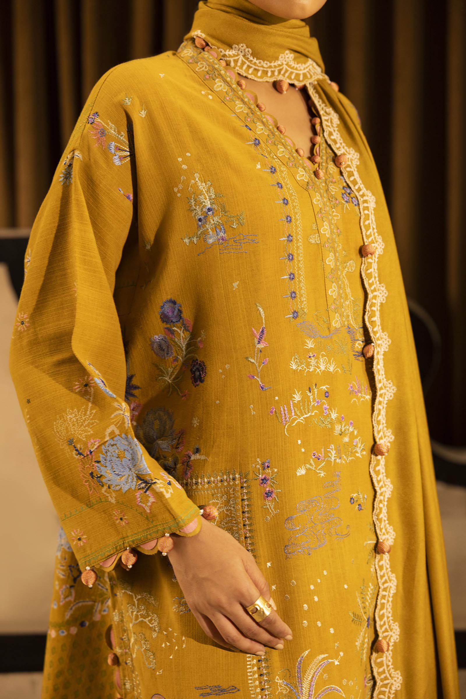 Sana Safinaz | Muzlin Winter 25 | M253-007B - Casual Dress - available at Maria Faisal in UK and USA.
