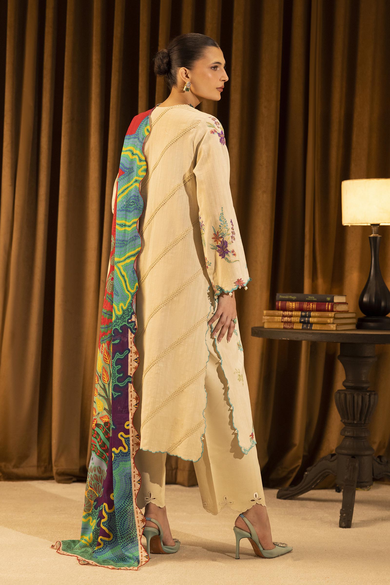 Sana Safinaz | Muzlin Winter 25 | M253-008B - Casual Dress - available at Maria Faisal in UK and USA.