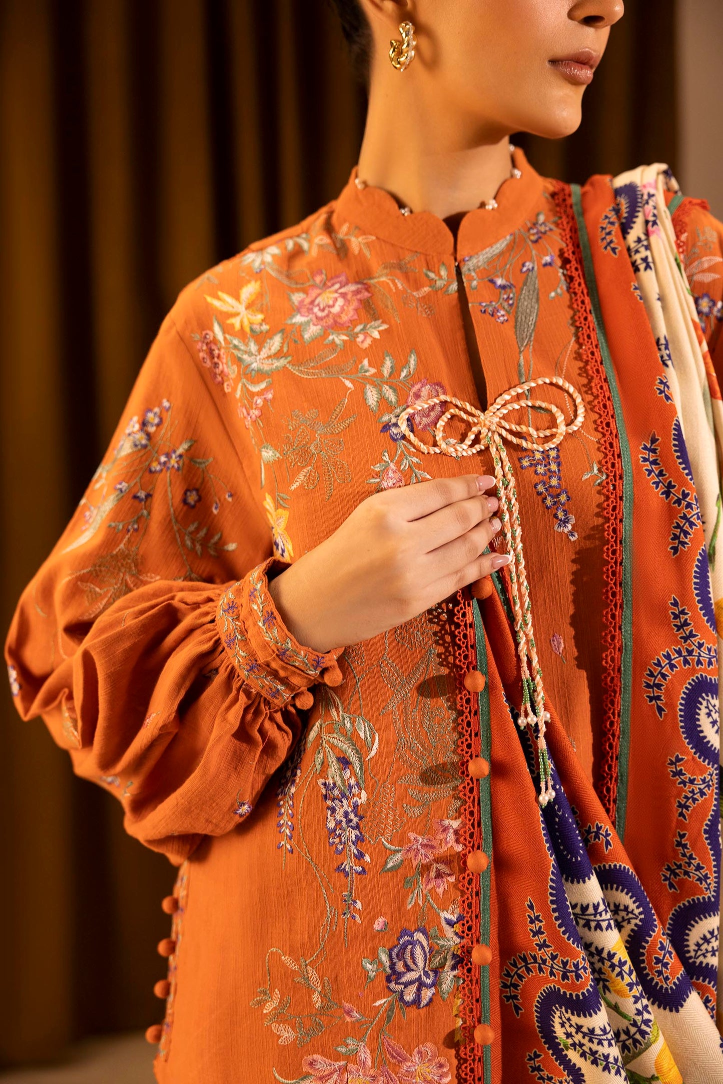 Sana Safinaz | Muzlin Winter 25 | M253-009B - Casual Dress - available at Maria Faisal in UK and USA.