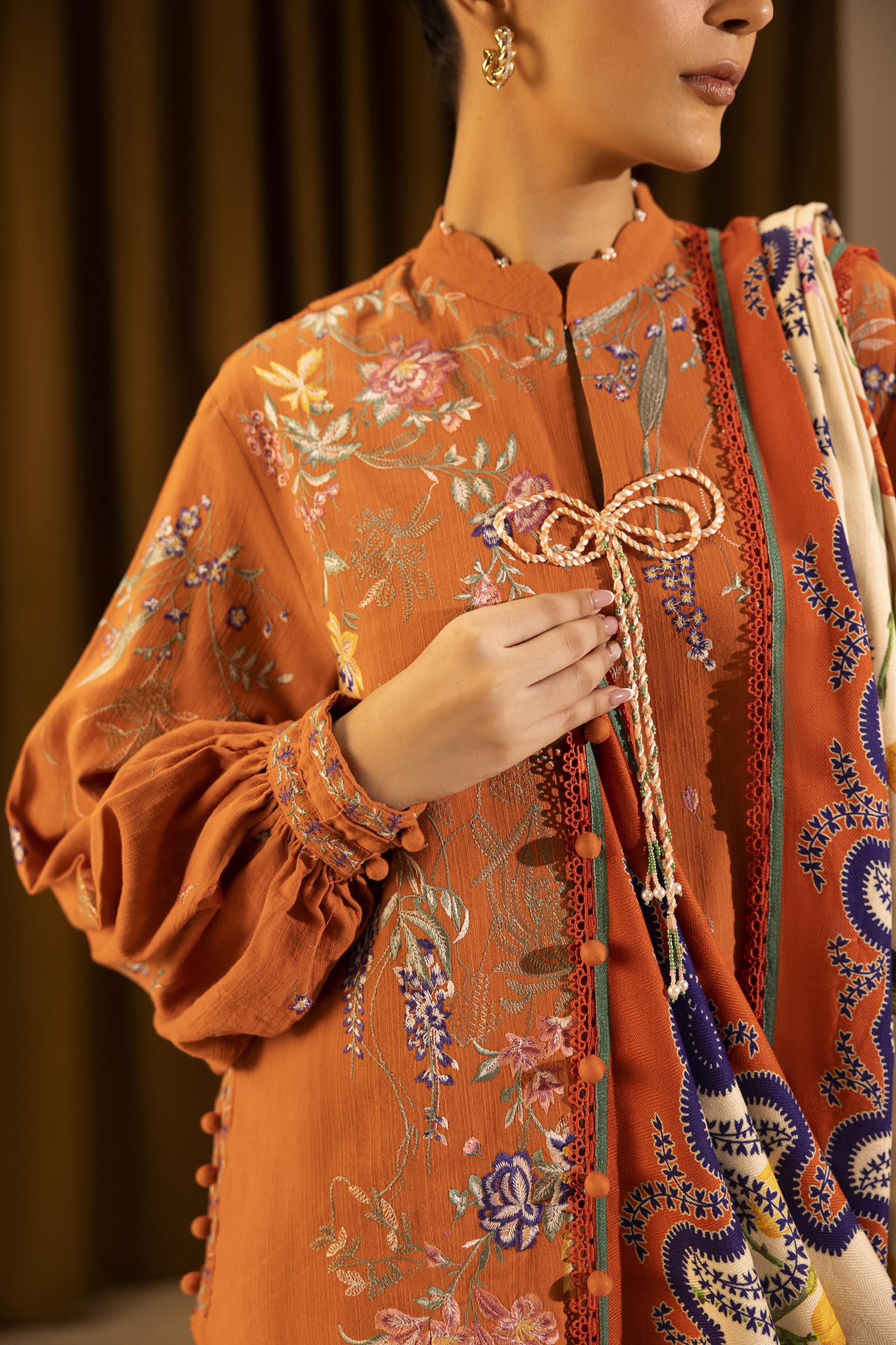 Sana Safinaz | Muzlin Winter 25 | M253-009B - Casual Dress - available at Maria Faisal in UK and USA.