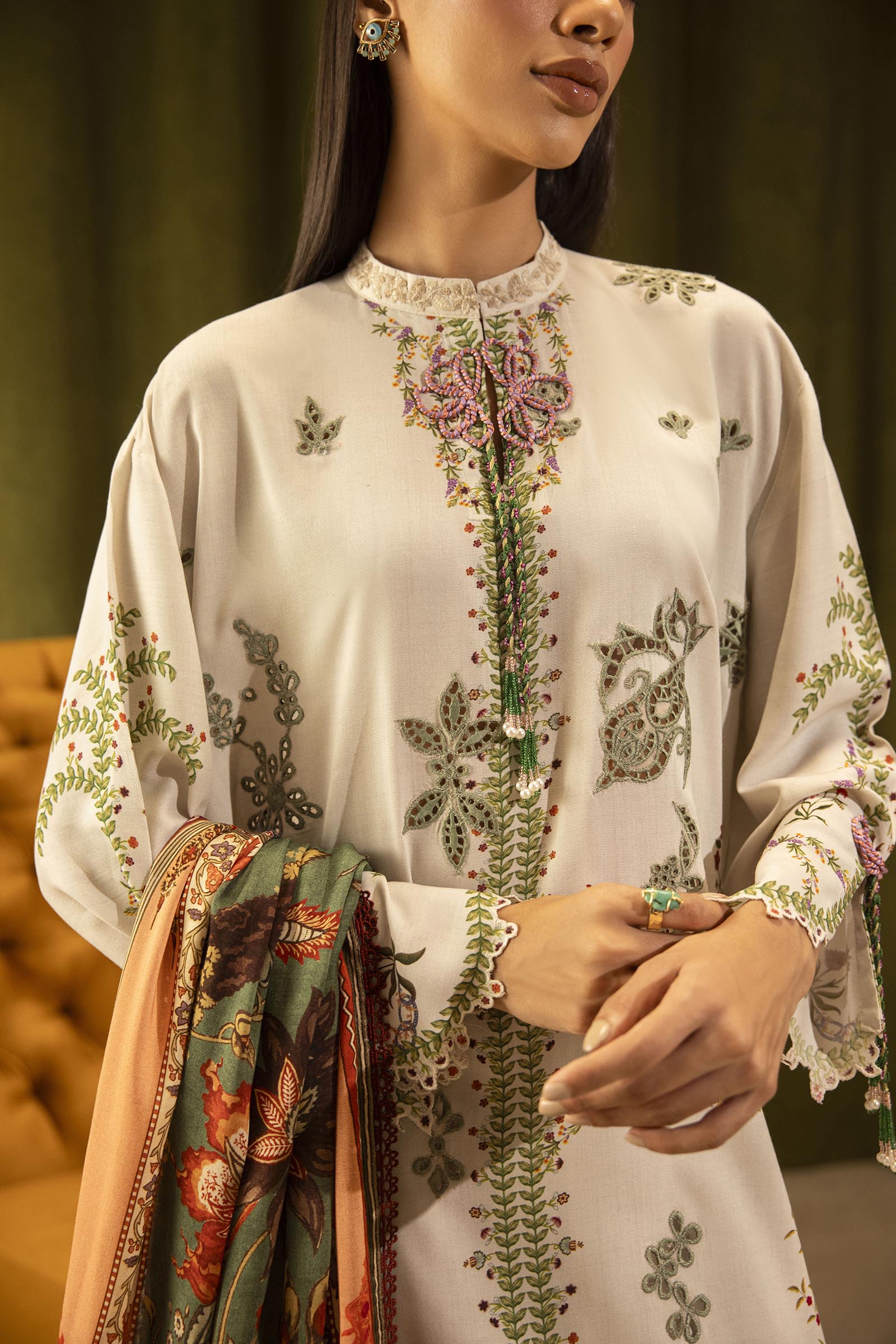 Sana Safinaz | Muzlin Winter 25 | 015A - Casual Dress - available at Maria Faisal in UK and USA.