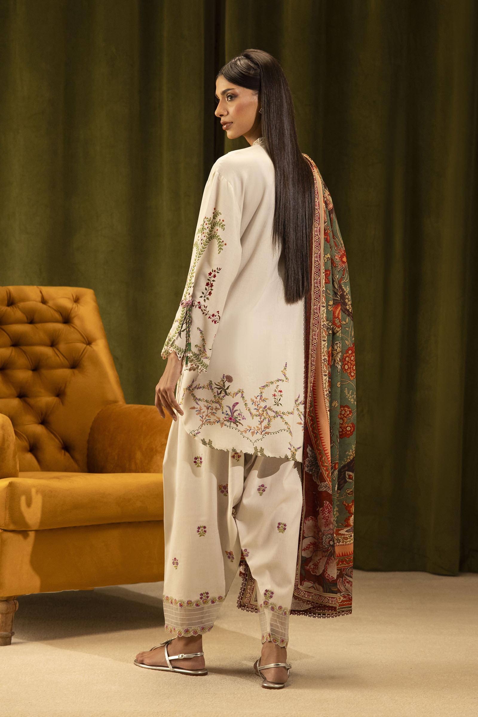 Sana Safinaz | Muzlin Winter 25 | 015A - Casual Dress - available at Maria Faisal in UK and USA.