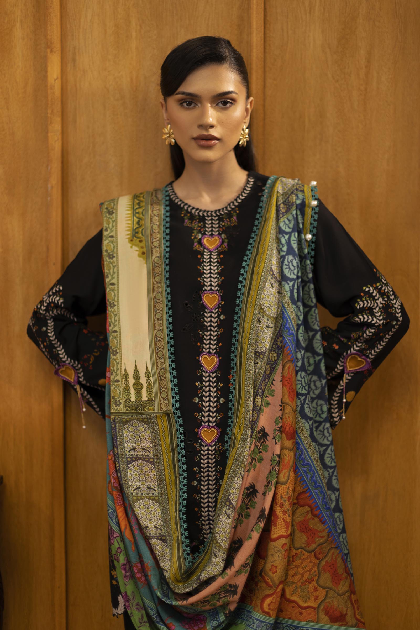Sana Safinaz | Muzlin Winter 25 | 015B - Casual Dress - available at Maria Faisal in UK and USA.