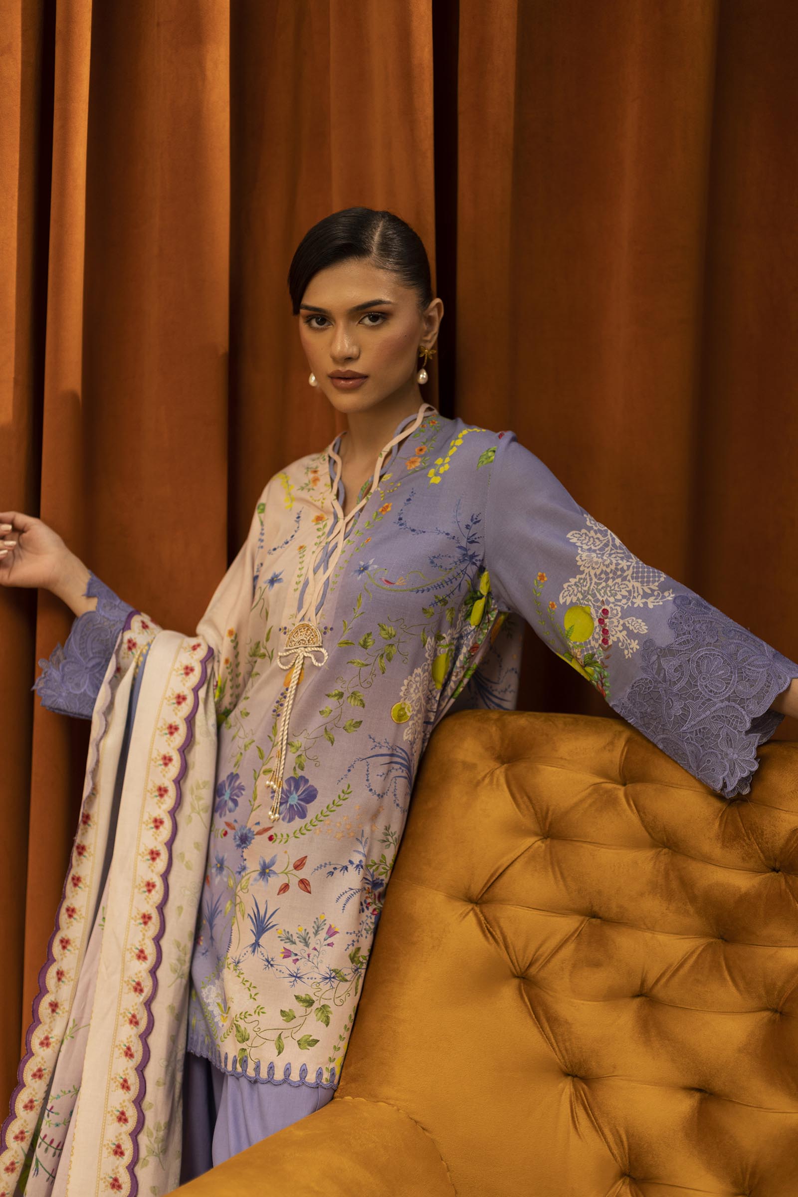 Sana Safinaz | Muzlin Winter 25 | 017B - Casual Dress - available at Maria Faisal in UK and USA.