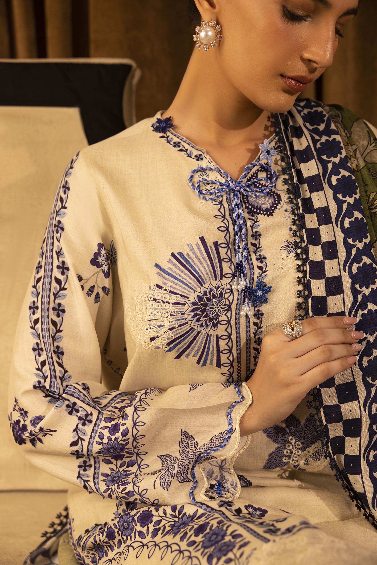 Sana Safinaz | Muzlin Winter 25 | 020B - Casual Dress - available at Maria Faisal in UK and USA.