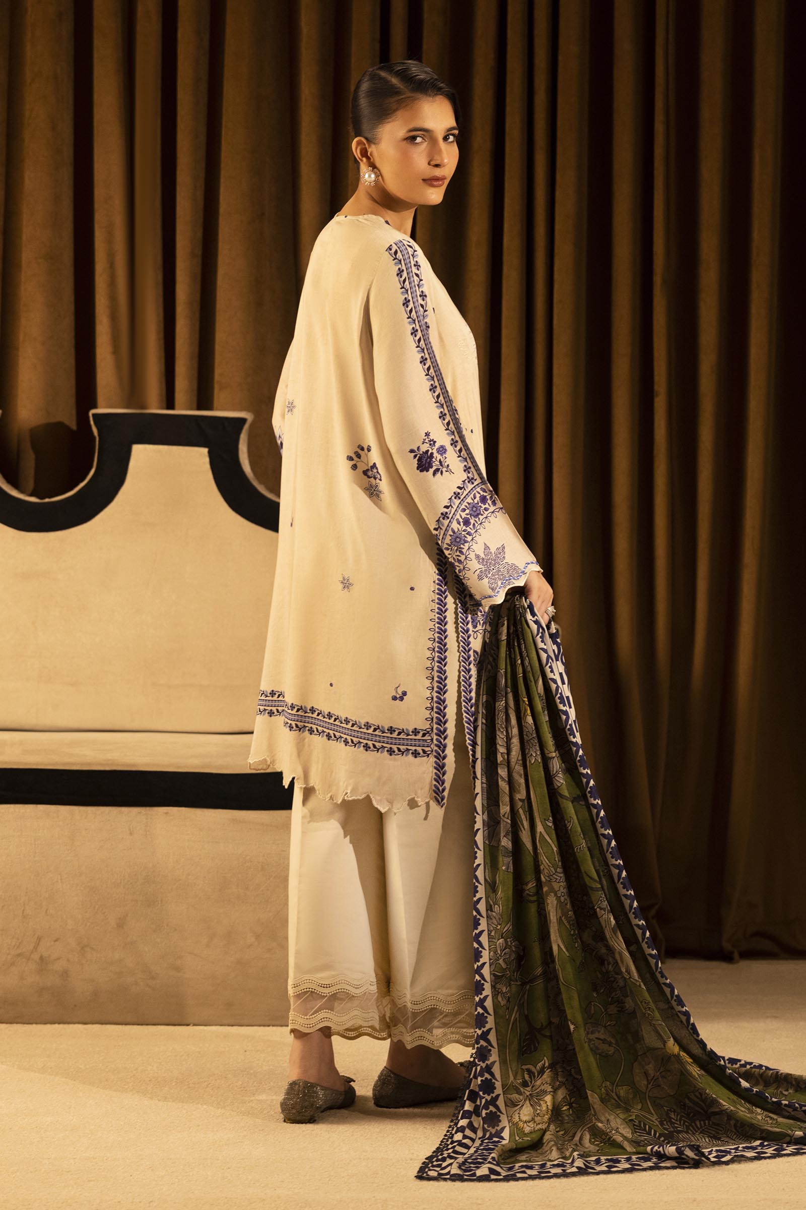 Sana Safinaz | Muzlin Winter 25 | 020B - Casual Dress - available at Maria Faisal in UK and USA.