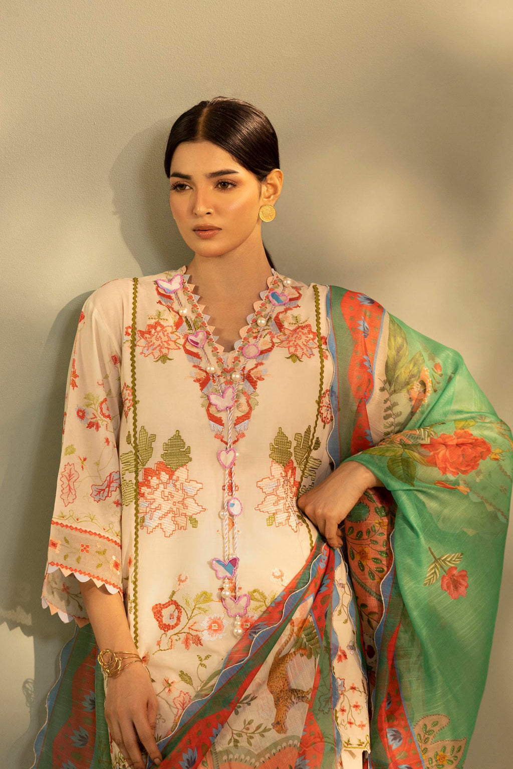 Sana Safinaz | Muzlin Summer 26 | 27-MS - Luxury Dress - available at Maria Faisal in UK and USA.
