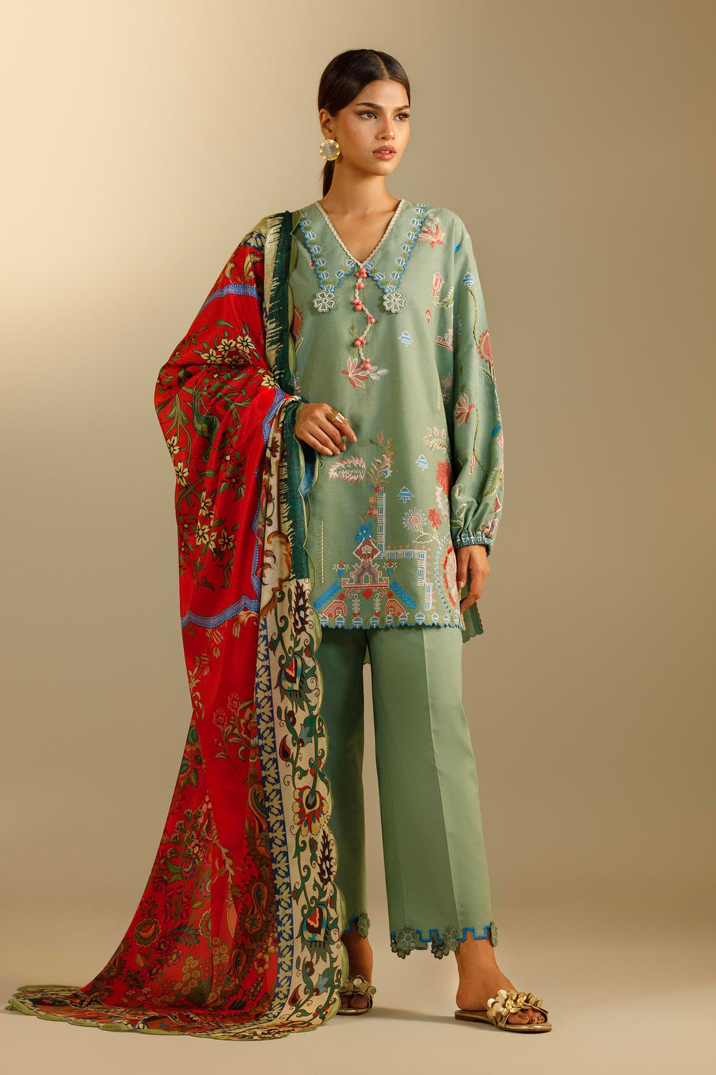 Sana Safinaz | Muzlin Summer 26 | 29-MS - Luxury Dress - available at Maria Faisal in UK and USA.