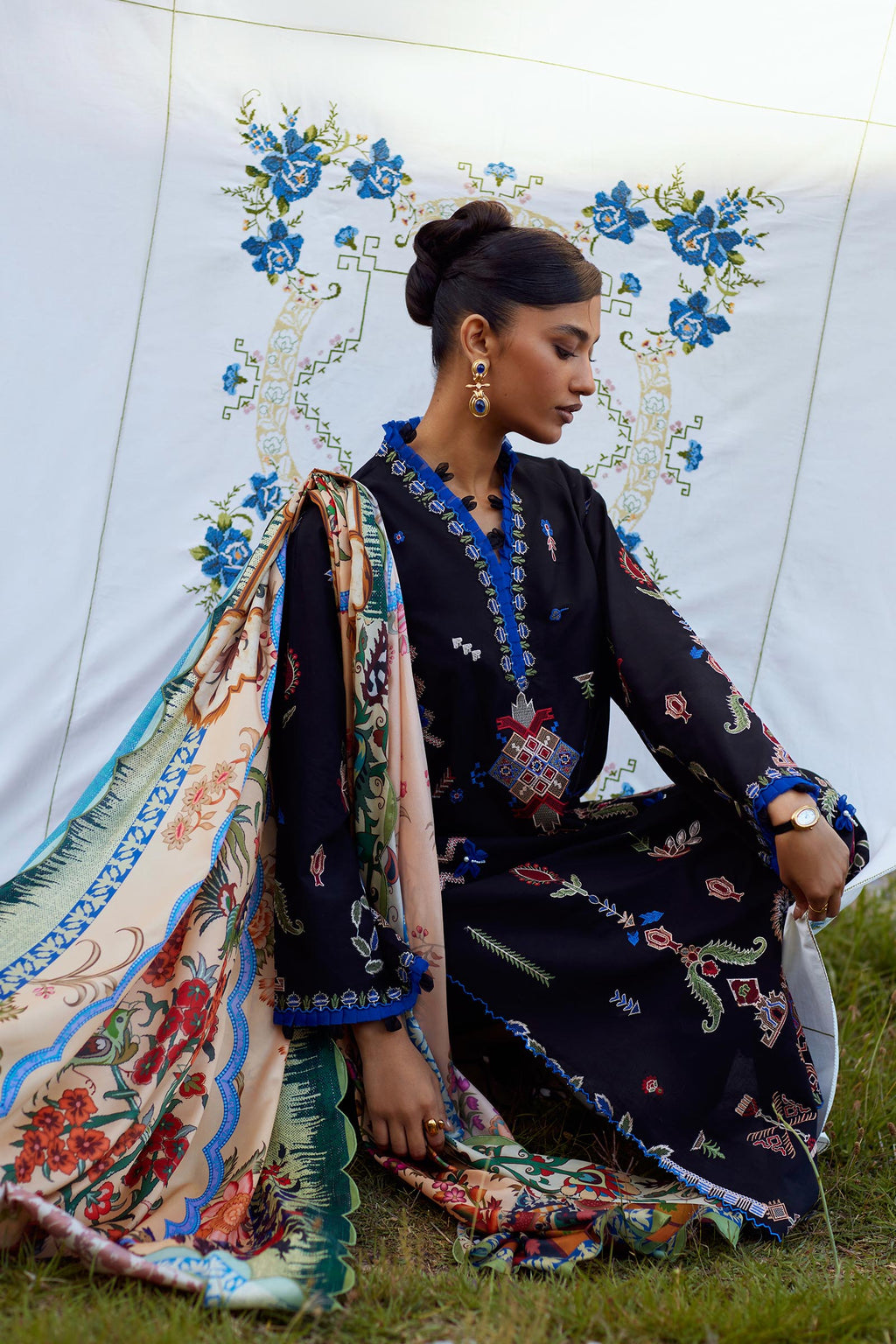 Sana Safinaz | Muzlin Summer 26 | 30-MS - Luxury Dress - available at Maria Faisal in UK and USA.