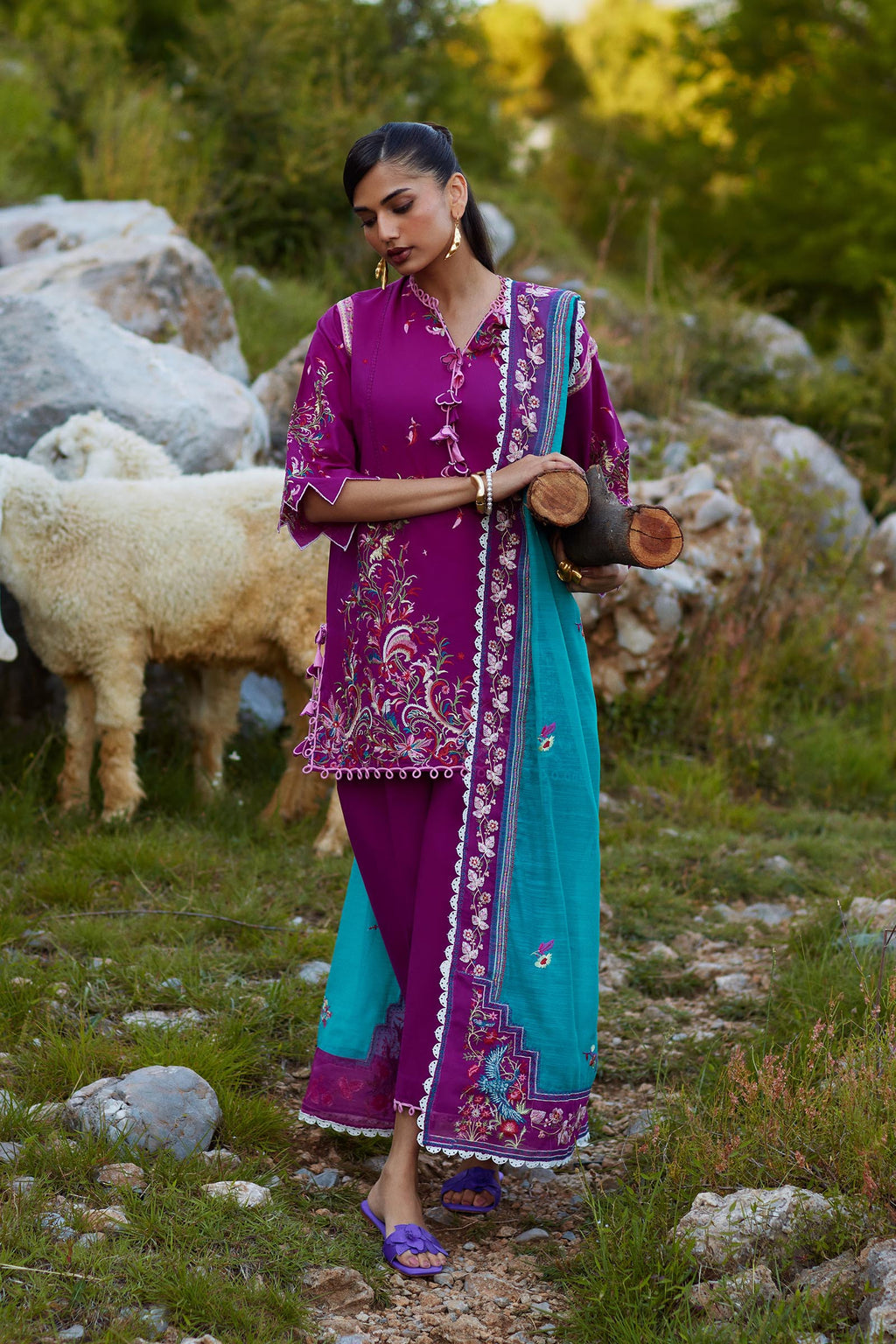 Sana Safinaz | Muzlin Summer 26 | 32-MS - Luxury Dress - available at Maria Faisal in UK and USA.
