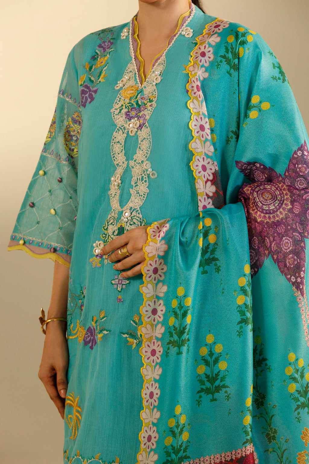 Sana Safinaz | Muzlin Summer 26 | 37-MS - Luxury Dress - available at Maria Faisal in UK and USA.