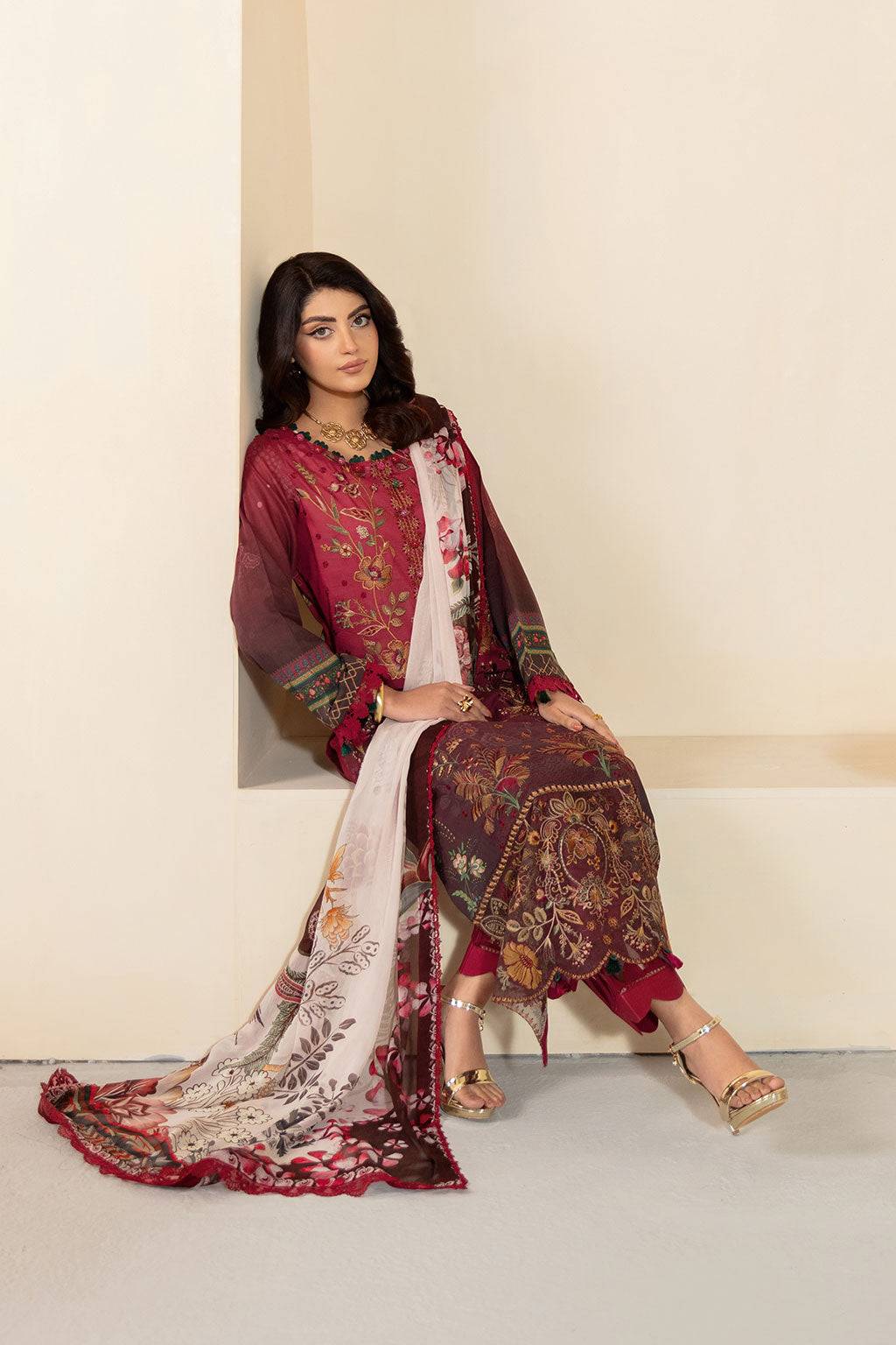 Ramsha | Mashaal Luxury Lawn | L-1303 by Maria Faisal - Registered Vendor of : Ramsha - type : Ladies Clothes - 100% original wedding dresses