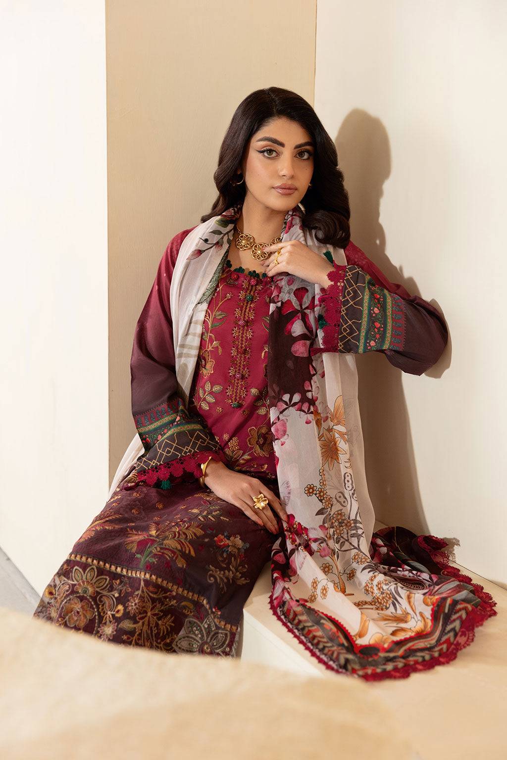 Ramsha | Mashaal Luxury Lawn | L-1303 by Maria Faisal - Registered Vendor of : Ramsha - type : Ladies Clothes - 100% original wedding dresses