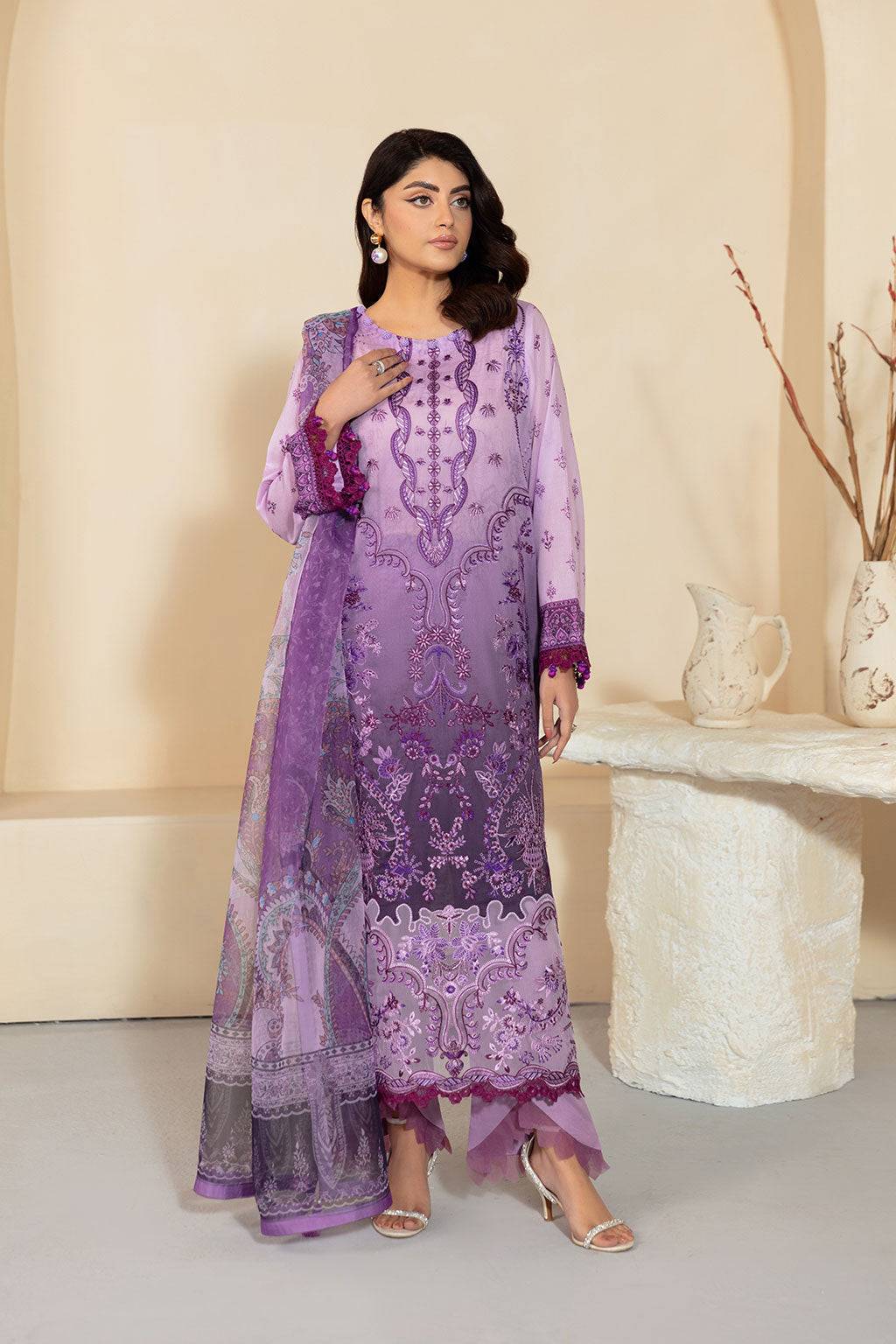 Ramsha | Mashaal Luxury Lawn | L-1304 by Maria Faisal - Registered Vendor of : Ramsha - type : Ladies Clothes - 100% original wedding dresses