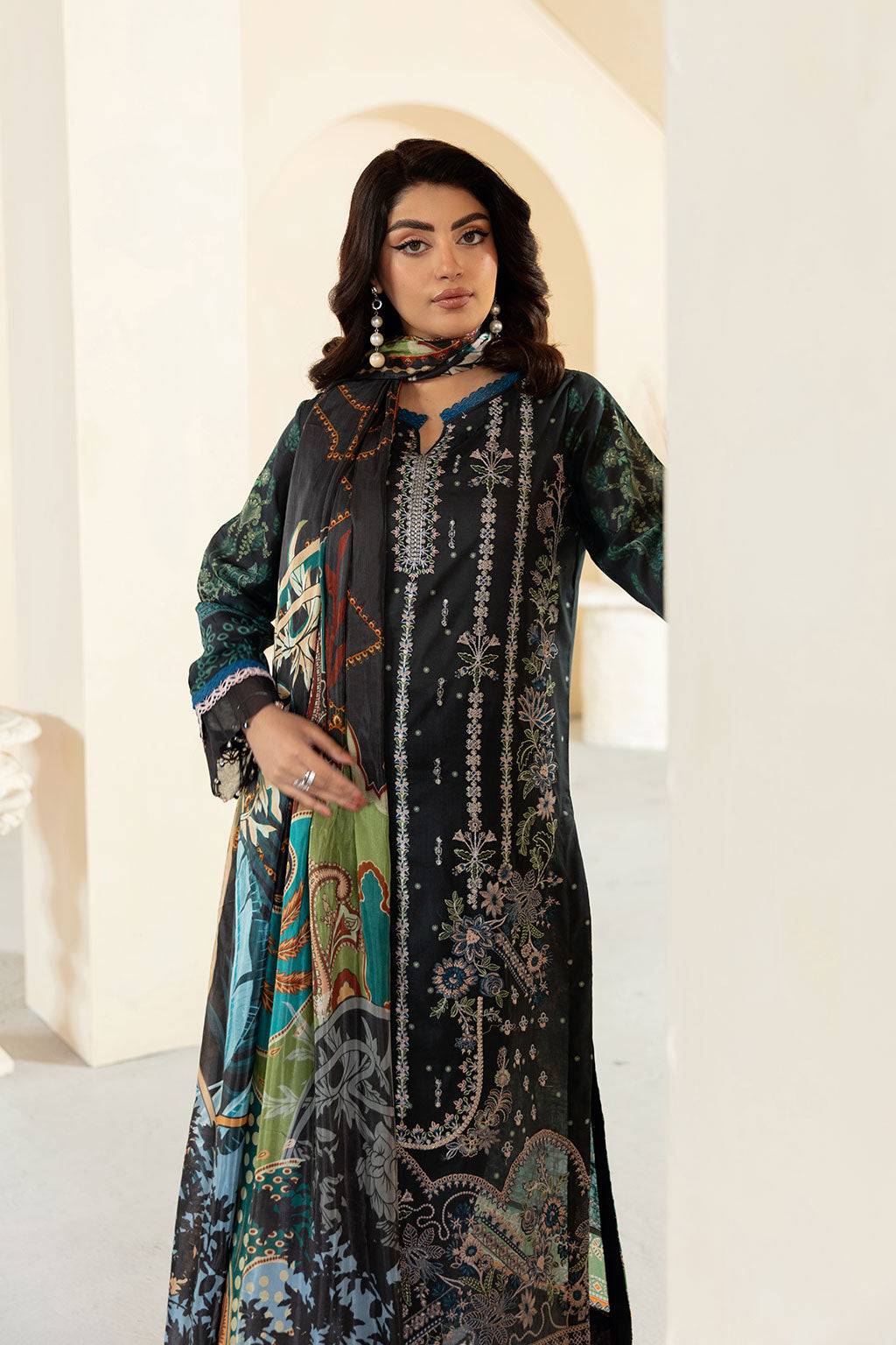 Ramsha | Mashaal Luxury Lawn | L-1301 by Maria Faisal - Registered Vendor of : Ramsha - type : Ladies Clothes - 100% original wedding dresses