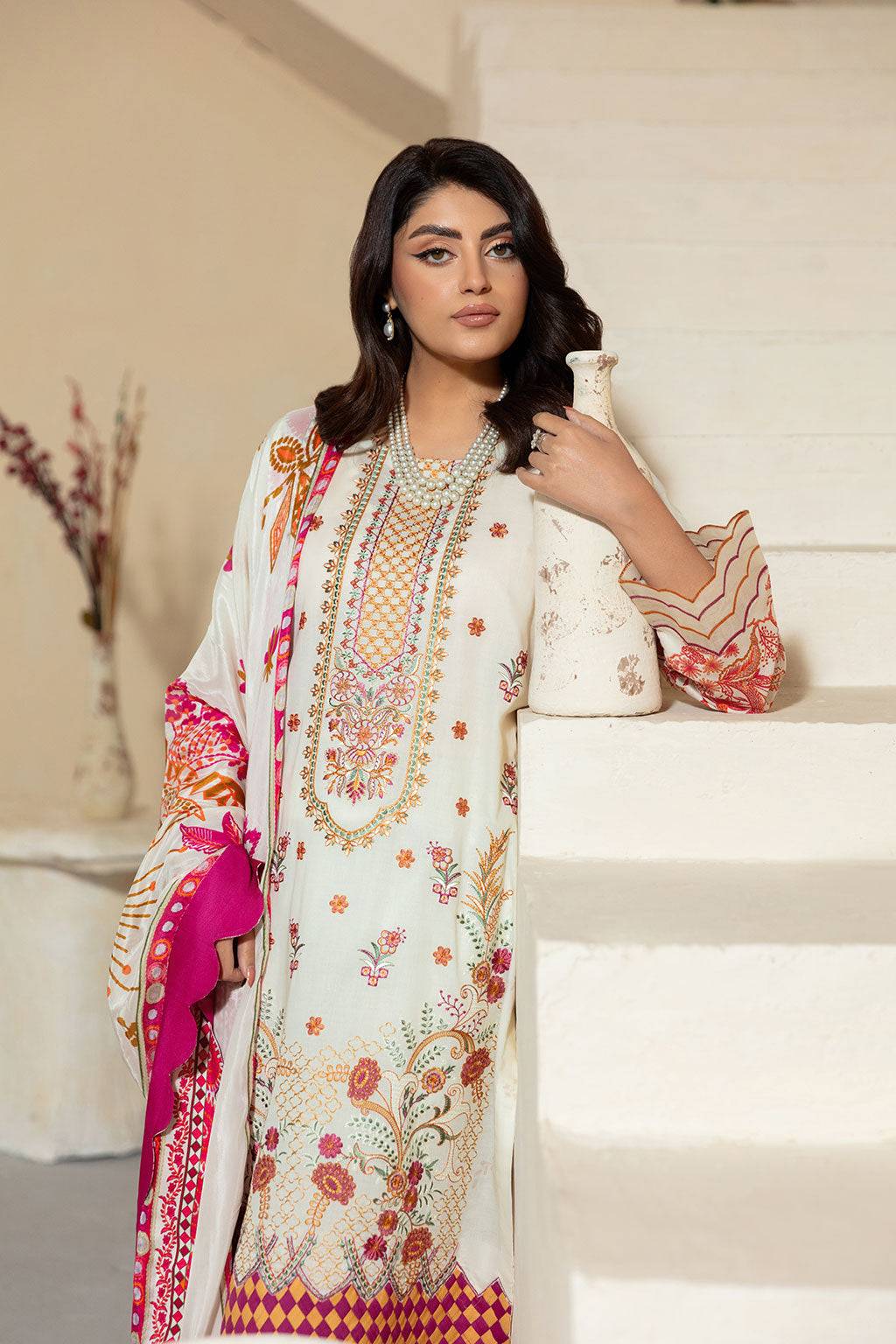 Ramsha | Mashaal Luxury Lawn | L-1308 by Maria Faisal - Registered Vendor of : Ramsha - type : Ladies Clothes - 100% original wedding dresses