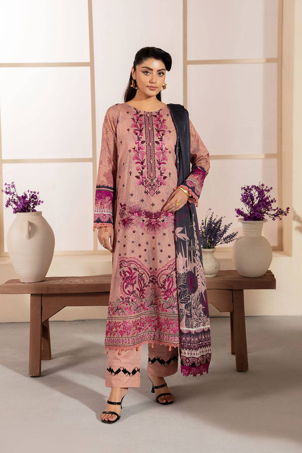 Ramsha | Mashaal Luxury Lawn | L-1306 by Maria Faisal - Registered Vendor of : Ramsha - type : Ladies Clothes - 100% original wedding dresses