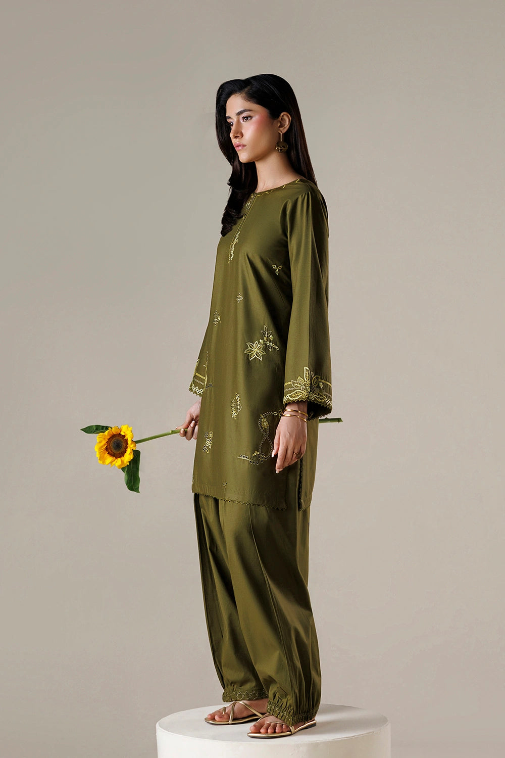 Azure | Chic Essentials |Matcha Mood - Casual Dress - available at Maria Faisal in UK and USA.