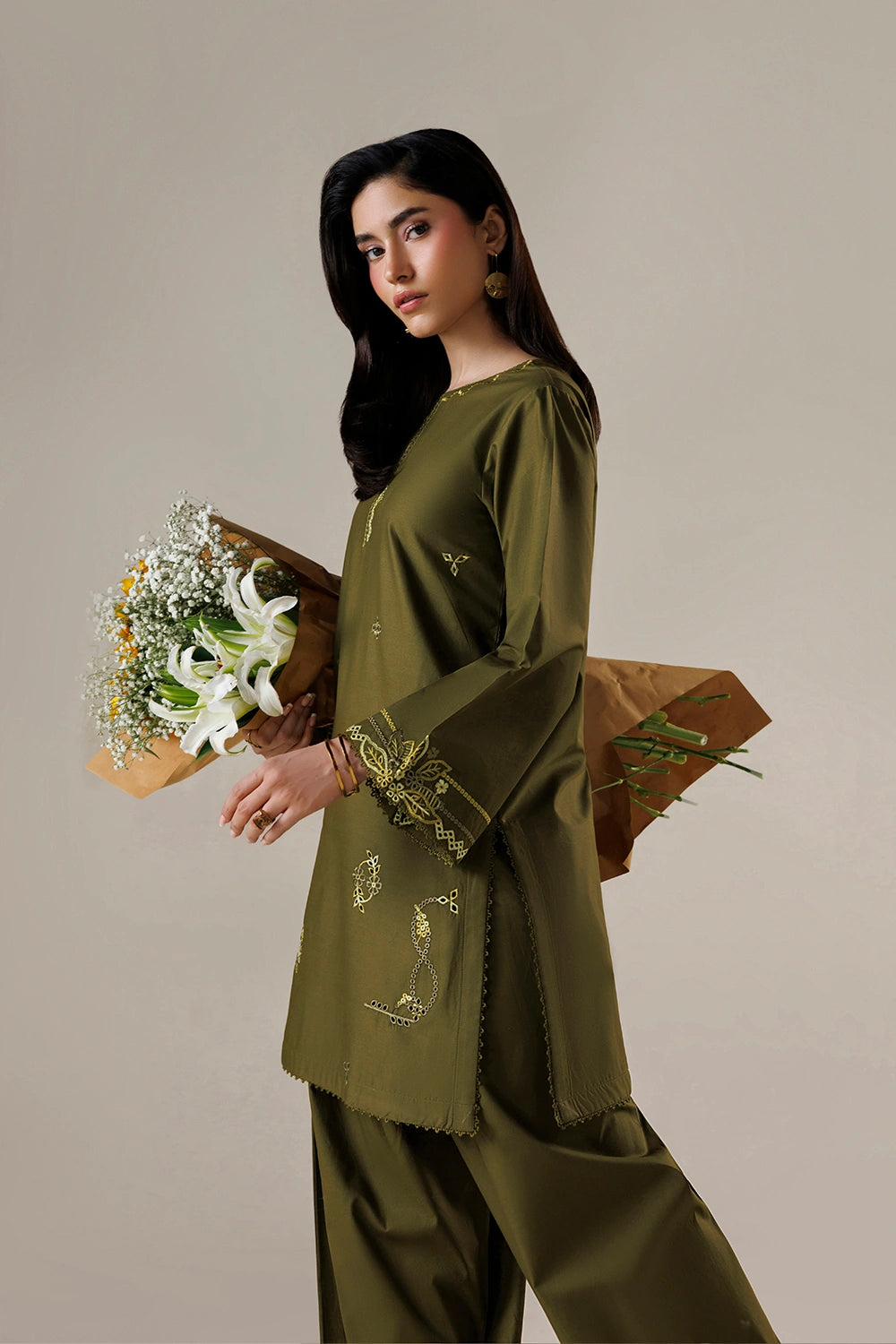 Azure | Chic Essentials |Matcha Mood - Casual Dress - available at Maria Faisal in UK and USA.