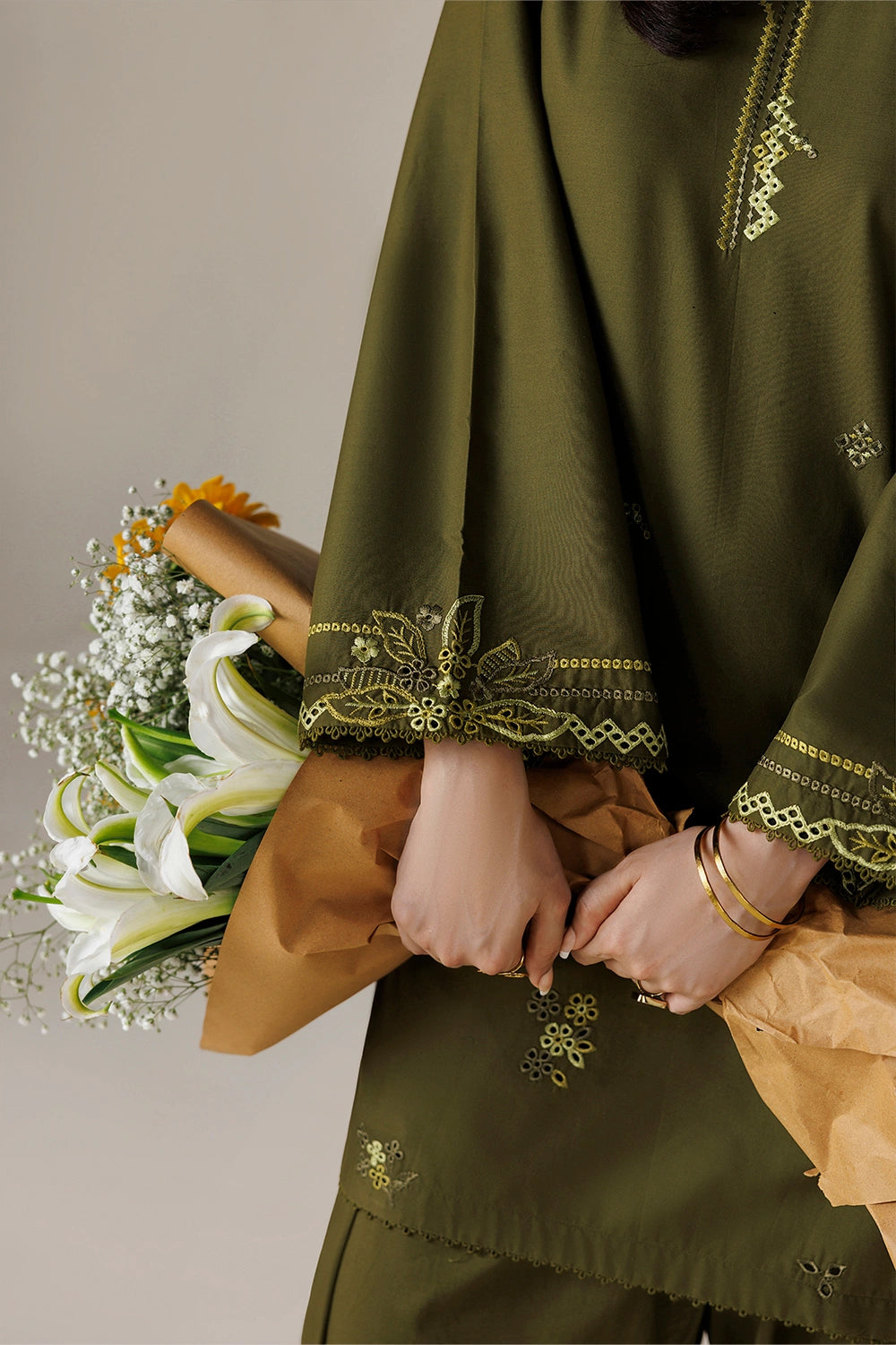 Azure | Chic Essentials |Matcha Mood - Casual Dress - available at Maria Faisal in UK and USA.
