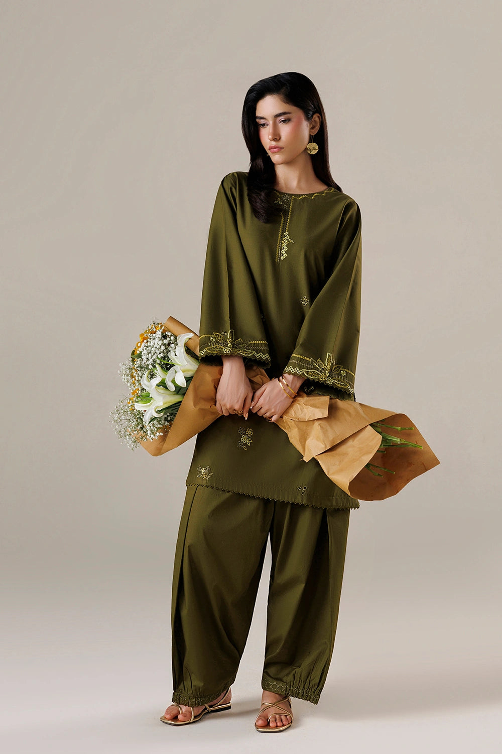 Azure | Chic Essentials |Matcha Mood - Casual Dress - available at Maria Faisal in UK and USA.