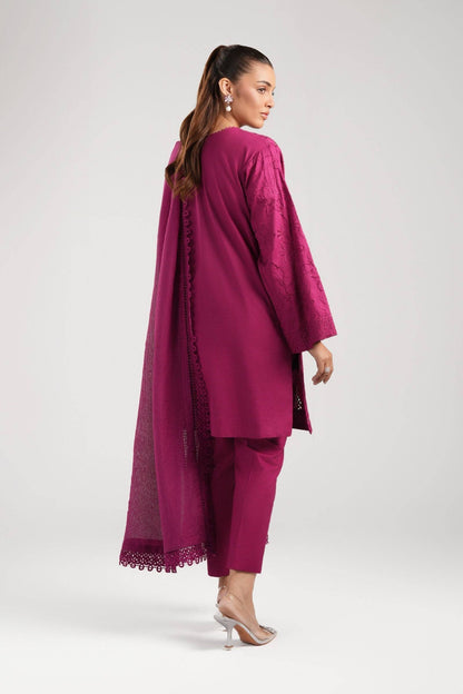 Maria B | Basics RTW | 3 Pc Embroidered Dobby Suit | MB-CS25-138 by Maria Faisal - Registered Vendor of : Maria B - type : Ladies Clothes - 100% original wedding dresses