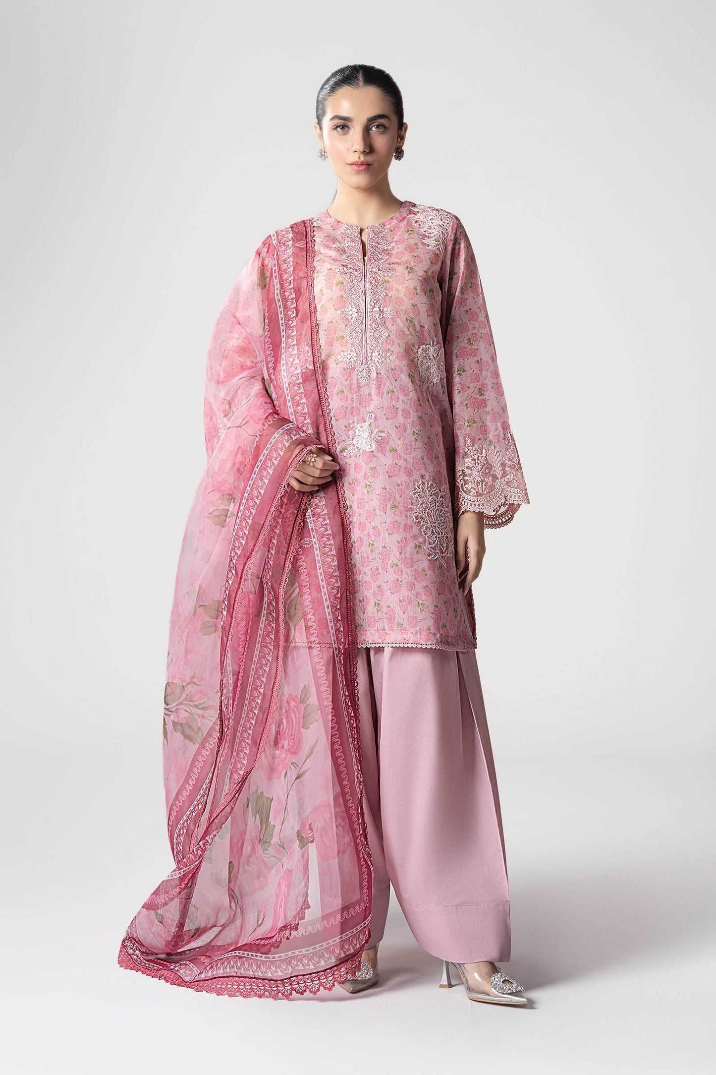 Maria B | Basics RTW | 3 Pc Embroidered Dobby Suit | MB-CS25-145 by Maria Faisal - Registered Vendor of : Maria B - type : Ladies Clothes - 100% original wedding dresses