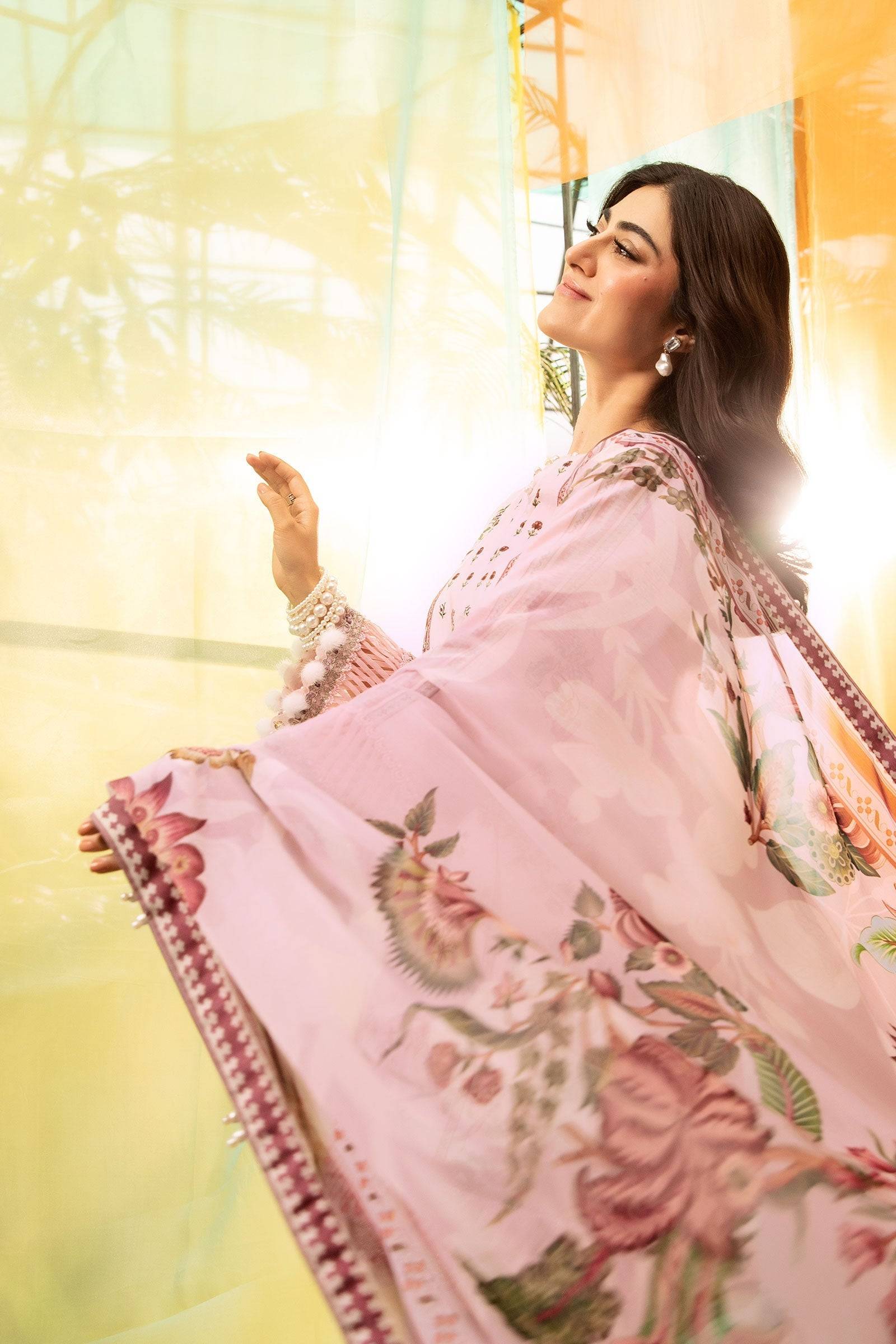 Maria B | M Basic Summer Lawn 25 | MB-CUS25-705B by Maria Faisal - Registered Vendor of : Maria B - type : Ladies Clothes - 100% original wedding dresses