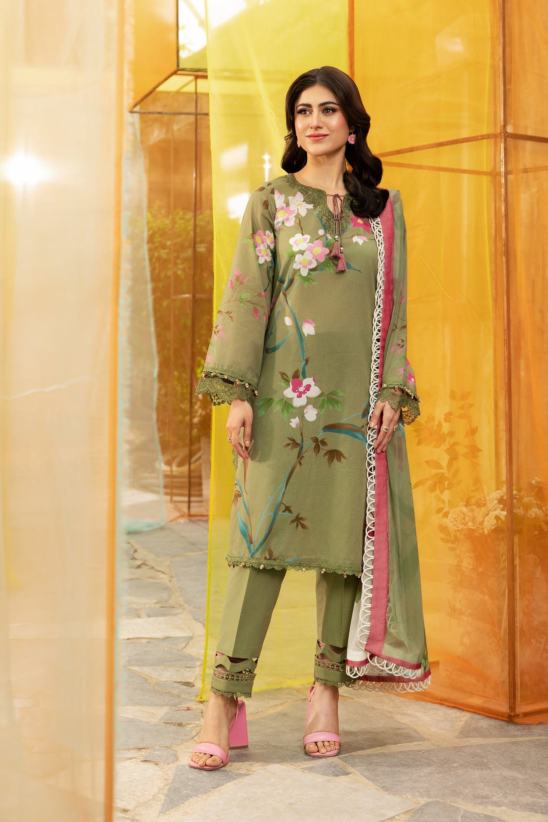 Maria B | M Basic Summer Lawn 25 | MB-CUS25-707A - Ladies Clothes - Maria Faisal