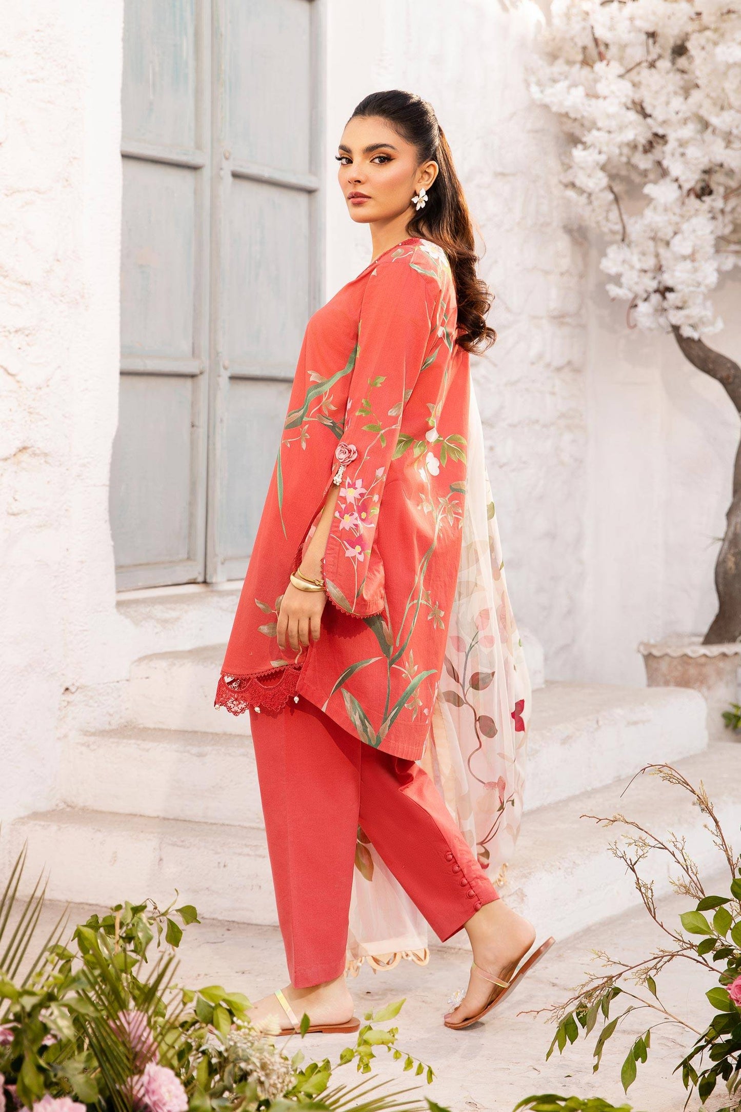 Maria B | M Basic Summer Lawn 25 | MB-CUS25-707B by Maria Faisal - Registered Vendor of : Maria B - type : Ladies Clothes - 100% original wedding dresses