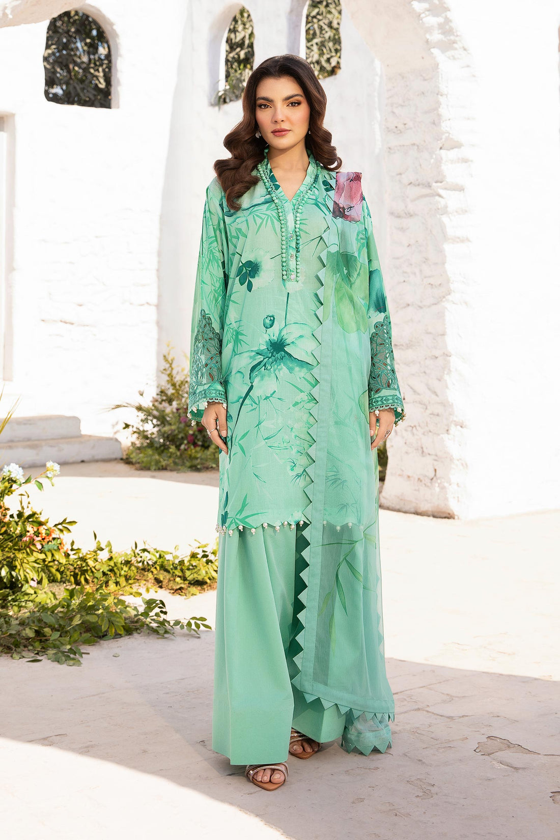 Maria B | M Basic Summer Lawn 25 | MB-CUS25-713A - Ladies Clothes - Maria Faisal