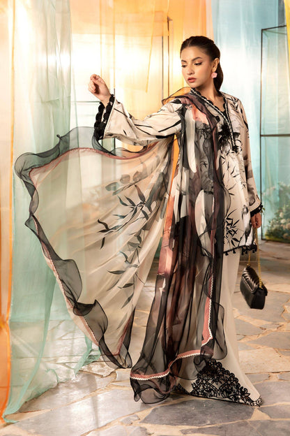 Maria B | M Basic Summer Lawn 25 | MB-CUS25-713B by Maria Faisal - Registered Vendor of : Maria B - type : Ladies Clothes - 100% original wedding dresses