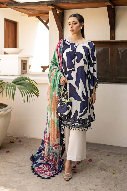 Maria B | Eid Basic Lawn | MB-CUS25-905B by Maria Faisal - Registered Vendor of : Maria B - type : Ladies Clothes - 100% original wedding dresses