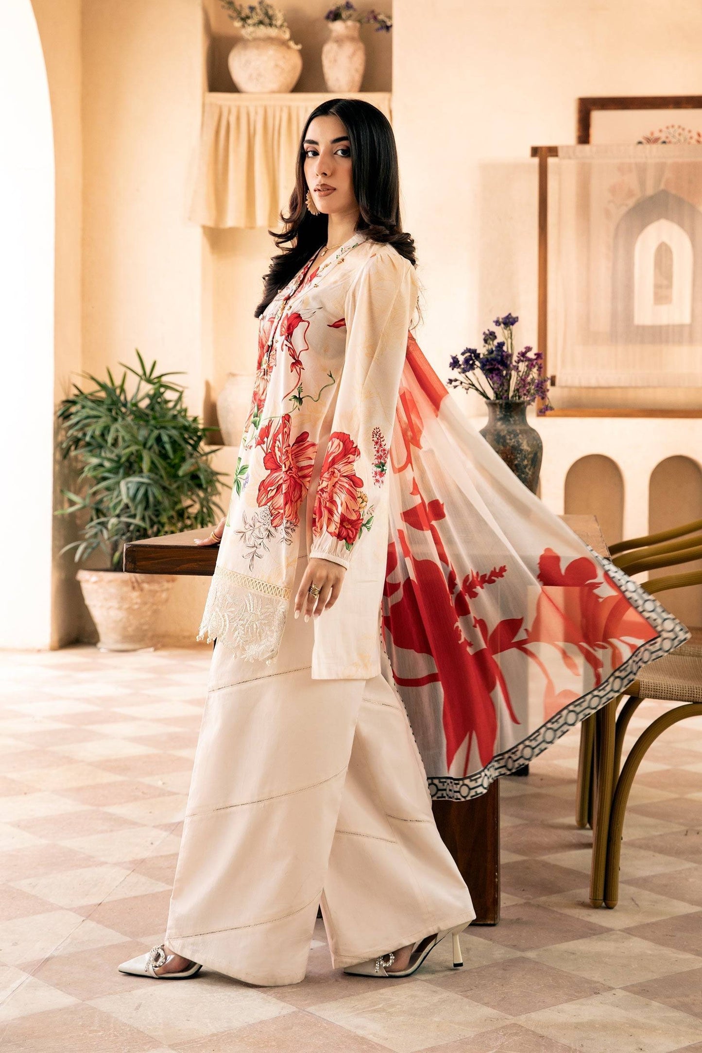 Maria B | Eid Basic Lawn | MB-CUS25-907B by Maria Faisal - Registered Vendor of : Maria B - type : Ladies Clothes - 100% original wedding dresses