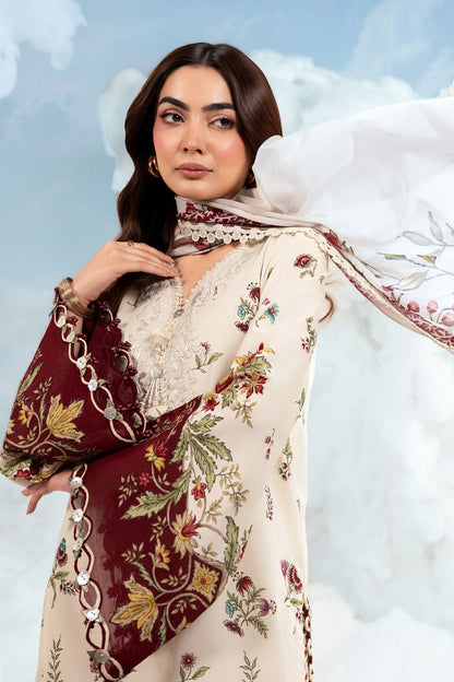 Maria B | M Basics Dreamscape Eid Lawn | MB-CUSV14-01A - Luxury Dress - available at Maria Faisal in UK and USA.