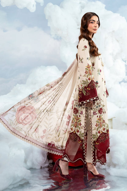 Maria B | M Basics Dreamscape Eid Lawn | MB-CUSV14-01A - Luxury Dress - available at Maria Faisal in UK and USA.