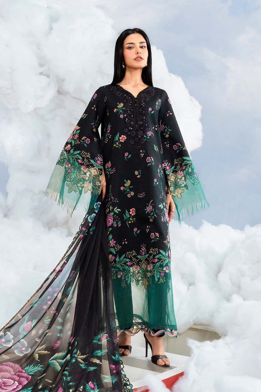 Maria B | M Basics Dreamscape Eid Lawn | MB-CUSV14-01B - Luxury Dress - available at Maria Faisal in UK and USA.